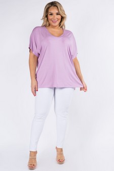 Women's Short Sleeve V-Neck Oversized Top style 2