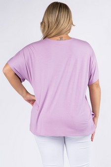 Women's Short Sleeve V-Neck Oversized Top style 4