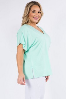 Women's Short Sleeve V-Neck Oversized Top style 2