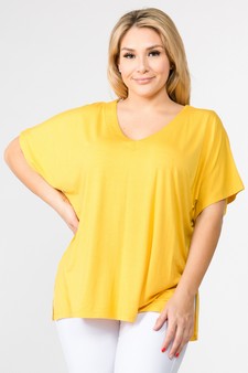 Women's Short Sleeve V-Neck Oversized Top style 4