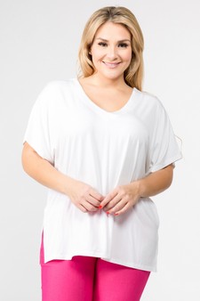 Women's Short Sleeve V-Neck Oversized Top