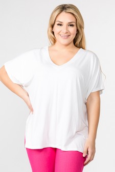 Women's Short Sleeve V-Neck Oversized Top style 5