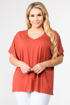 Women's Short Sleeve V-Neck Oversized Top style 2