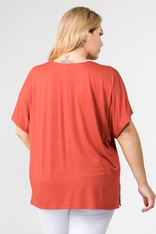 Women's Short Sleeve V-Neck Oversized Top style 4