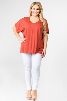 Women's Short Sleeve V-Neck Oversized Top style 5