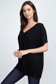 Women's Short Sleeve V-Neck Oversized Top style 3