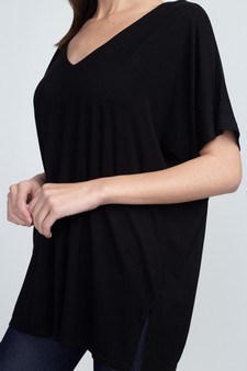 Women's Short Sleeve V-Neck Oversized Top style 4