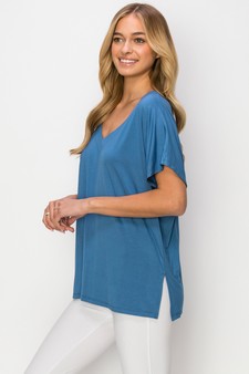 Women's Short Sleeve V-Neck Oversized Top style 2