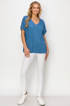 Women's Short Sleeve V-Neck Oversized Top style 4