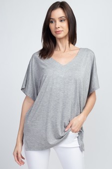 Women's Short Sleeve V-Neck Oversized Top style 2