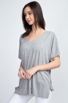 Women's Short Sleeve V-Neck Oversized Top style 4