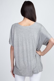 Women's Short Sleeve V-Neck Oversized Top style 5