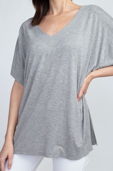 Women's Short Sleeve V-Neck Oversized Top style 6