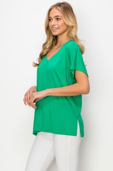 Women's Short Sleeve V-Neck Oversized Top style 2