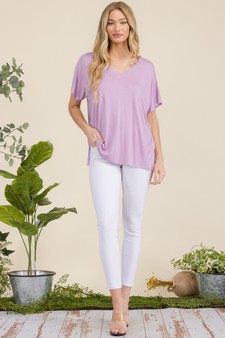 Women's Short Sleeve V-Neck Oversized Top style 4