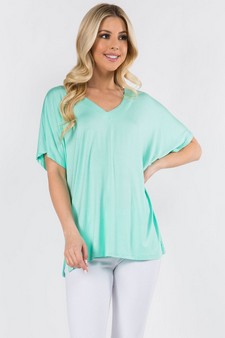 Women's Short Sleeve V-Neck Oversized Top style 2