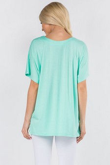 Women's Short Sleeve V-Neck Oversized Top style 3