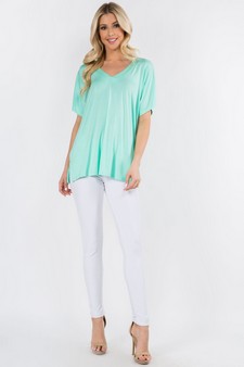 Women's Short Sleeve V-Neck Oversized Top style 4