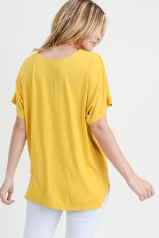 Women's Short Sleeve V-Neck Oversized Top style 4