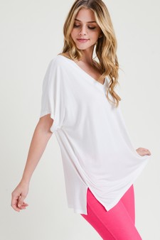 Women's Short Sleeve V-Neck Oversized Top style 2