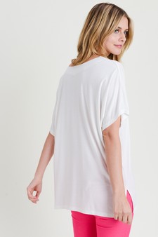 Women's Short Sleeve V-Neck Oversized Top style 4