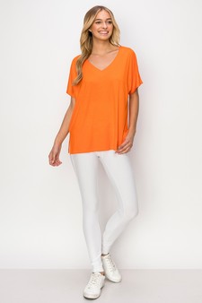 Women's Short Sleeve V-Neck Oversized Top style 4