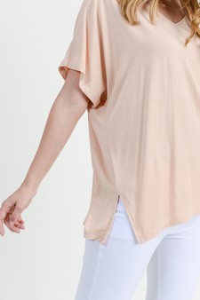 Women's Short Sleeve V-Neck Oversized Top style 6