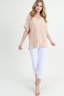 Women's Short Sleeve V-Neck Oversized Top style 7