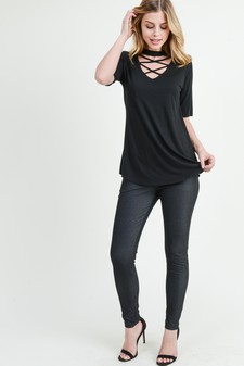 Women’s Choker Neck Strappy Detail Top style 5