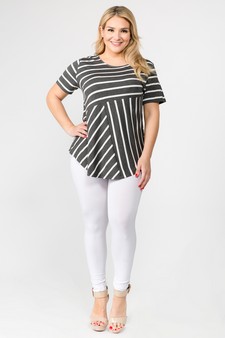 Women's Short Sleeve Striped Tunic Top style 5