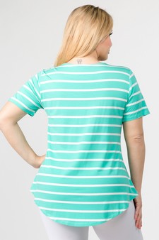 Women's Short Sleeve Striped Tunic Top style 4