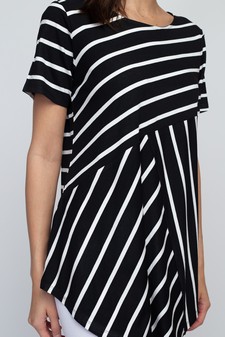 Women's Short Sleeve Striped Tunic Top style 7