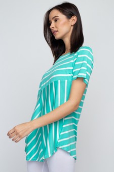 Women's Short Sleeve Striped Tunic Top style 4