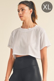 Women's Shimmering Short Sleeve Crop Top (XL only)