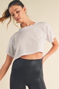 Women's Shimmering Short Sleeve Cropped Top