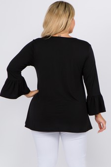 Women's 3/4 Bell Sleeve Top - Plus Size style 3