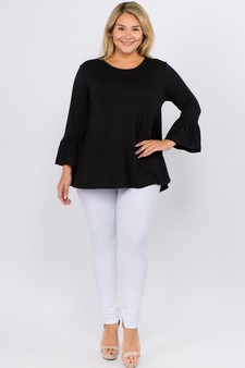 Women's 3/4 Bell Sleeve Top - Plus Size style 4