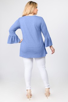 Women's 3/4 Bell Sleeve Top - Plus Size style 4