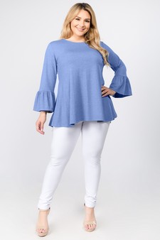 Women's 3/4 Bell Sleeve Top - Plus Size style 5