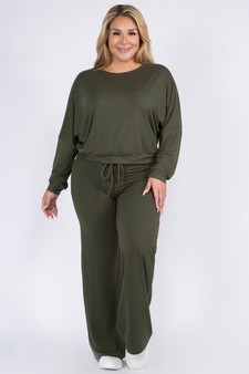 Women's Long Sleeve Top and Lounge Pants Set style 4
