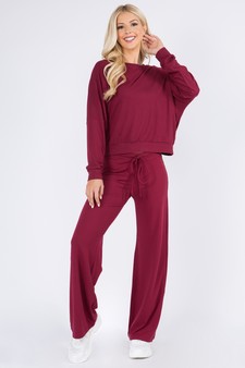 Women's Long Sleeve Top and Lounge Pants Set style 4