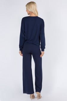 Women's Long Sleeve Top and Lounge Pants Set style 3