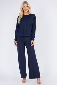 Women's Long Sleeve Top and Lounge Pants Set style 4