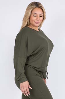 Women's Dropped Shoulder Long Sleeve Top style 2