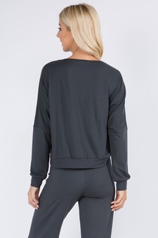 Women's Dropped Shoulder Long Sleeve Top style 3