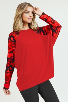 Women's Camouflage Dolman Sleeve Top style 3