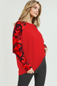 Women's Camouflage Dolman Sleeve Top style 4