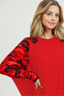 Women's Camouflage Dolman Sleeve Top style 6