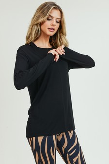 Women's Long Sleeve Cut-Out Back At leisure Top style 5