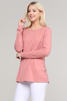 Women's Long Sleeve Cut-Out Back At leisure Top style 2